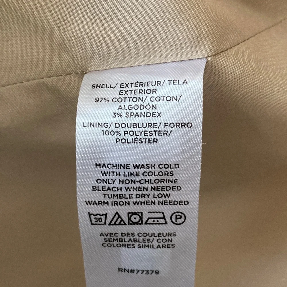 Tan Cape Jacket ,Poncho! Belted,Size -XS/S, lined, 97% cotton, 3% spandex - Picture 10 of 11